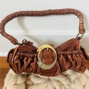 Elegant Brown cognac shoulder bag for women or youth
